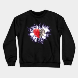 Flashes of light and Skeleton rib heart, Broken, blood heart, watercolor design rib heart Crewneck Sweatshirt